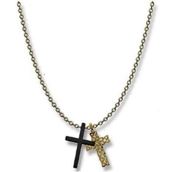 Police Collar Hombre Cadena Dorada con 2 Cruces - Ref PJ26571PSGB/02