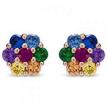 Pendientes Laken con baño oro rosa de 18 quilates - Luxenter