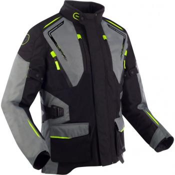 Bering Chaqueta de Moto Vision Negra-Gris, chaqueta textil impermeable para motocicletas, talla M