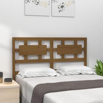 Cabecero para cama ámbar 205,5x4x100 cm madera maciza de pino marrón miel