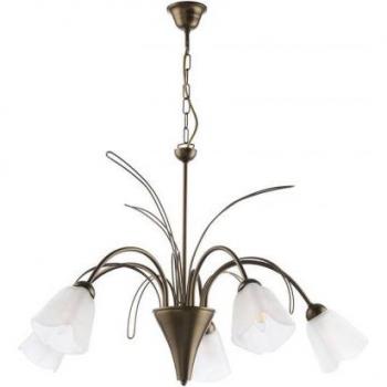 Lámpara de techo colgante ANTEA 5 Luz Cristal, Metal Meteorito