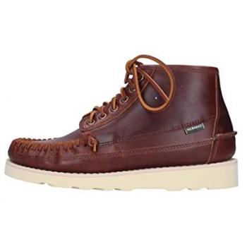 Sebago Seneca Mid Brown Leather Lace-up Moccasins for Men Size 10 US