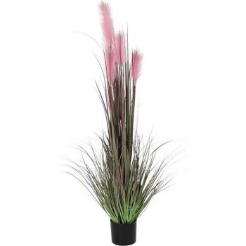 Planta Decorativa DKD Home Decor PVC Acero Plástico Plumero 30 x 30 x 150 cm - Fíjalo Planta PVC y acero plumeros