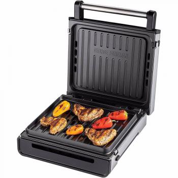 Parrilla eléctrica sin humo George Foreman con sistema de ventilación integrado y bandeja para goteo extraíble