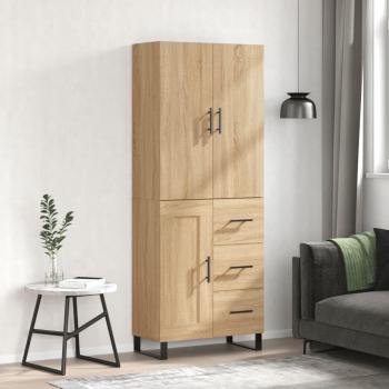 Aparador Alto de Madera Contrachapada Color Roble Sonoma 69,5x34x180 cm