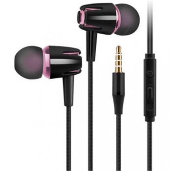 Auriculares deportivos con cancelación de ruido, tapones universales 3.5mm, control de subwoofer y micrófono para iPhone y MP3