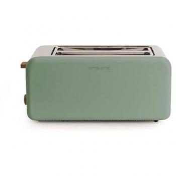 Tostadora Create Retro XL 1500W - Doble Ranura Ancha, 6 Niveles de Potencia, Funciones de Descongelación y Recalentamiento, Bandeja Recogemigas