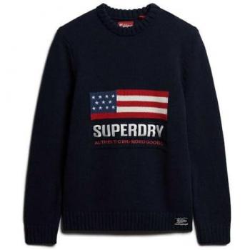 Suéter Vintage Athletic Superdry Azul Marino/Blanco/Rojo Talla L