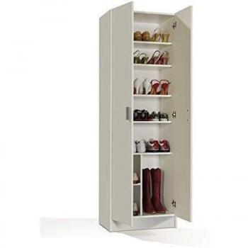 Habitdesign Armario Zapatero Multiusos, Armario Auxiliar, Acabado en Color Blanco Mate, Medidas: 59 cm