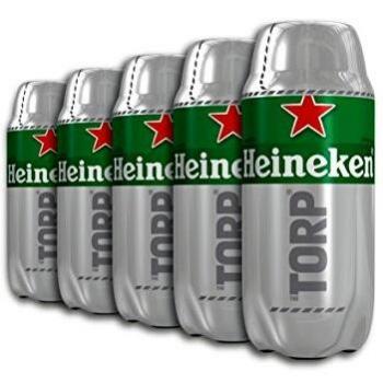 Heineken Cerveza Lager Barril Torp Pack, 5 x 2L