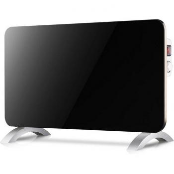 SVAN SVCA10CN Radiador Eléctrico de Cristal Templado Negro, con 2 Niveles de Potencia, 1000W, Dimensiones 43x60x24 cm