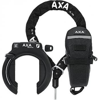 AXA Block XXL Frame Lock Set with Plug-in Chain and Seat Bag