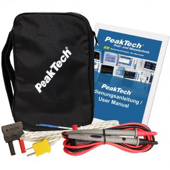 PeakTech 2180 – Multímetro digital con medidor LCR, resistencia, capacitancia, inductancia, 6000 cuentas, rango automático, amperímetro, probador de continuidad pantalla LCD iluminada - CAT III 1000