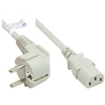 Cable de alimentación tipo E+F CEE 7/7 a C13, gris, 0,75 mm², 1 m