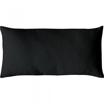 Cojín No Desmontable de Algodón Unicolor - ENJOY HOME - 30 x 60 cm - Negro - Certificado Oeko Tex - Lavable a Mano - Ideal para Decorar Sofás - Colección Panamá