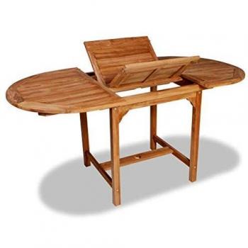 vidaXL Madera Teca Mesa Extensible Jardín