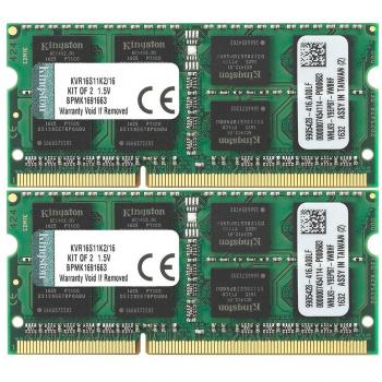 Kingston Technology KVR16S11K2/16 RAM 16 GB 1600 MHz DDR3 Non-ECC CL11 SODIMM Kit