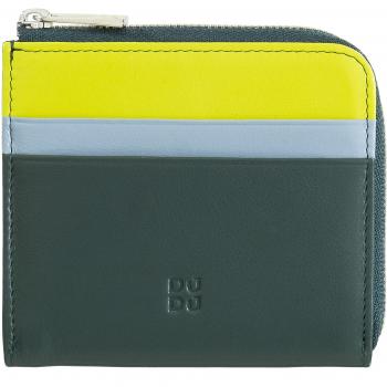 Cartera pequeña de hombre de piel DUDU con cremallera, cartera compacta para mujer, cremallera externa, compartimento para monedas y titular de tarjetas