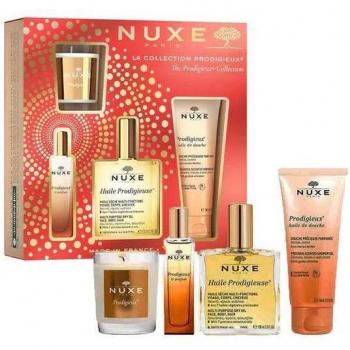 Nuxe Cofre Prodigieux con Huile Prodigieuse 100ml, Gel de Ducha, Perfume y Vela