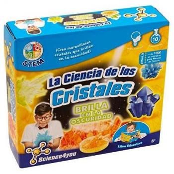 Science4you - La Ciencia de los Cristales, Brilla en la Oscuridad para Niños 8+ Años - Kit Cientifico, 10 Experimentos y Manualidades, Juegos Educativos para Niños 8+ Años