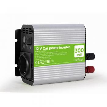 Gembird EG-PWC-031 Adaptador e Inversor de Corriente para Coche, 300W, 12V a 220V, Gris