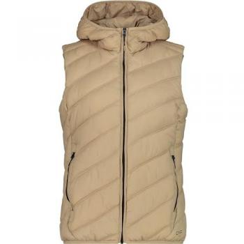 CMP Women's Regular Fit Beige Bodywarmer with Fixed Hood
