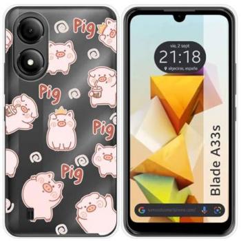 Funda de Silicona para Zte Blade A33s con Diseño de Cerdos y Dibujos