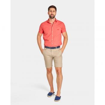 Bermuda de hombre lisa camel Spagnolo, bermuda ojo perdiz chino de hombre gris camel