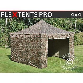Carpa Plegable FleXtents PRO 4x4m Camuflaje Impermeable con 4 Laterales