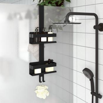 Estante colgante de ducha acero inox cepillado 304 negro mate