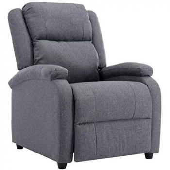 vidaXL Sillón reclinable para TV de tela gris oscuro