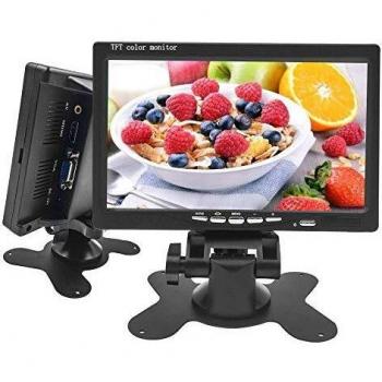 Camecho Mini ordenador y tv pantalla 17,7 cm / 7 pulgadas HD monitor LCD de cámara de vigilancia cámara de marcha atrás soporte HDMI o VGA/Video/Audio con enchufe.