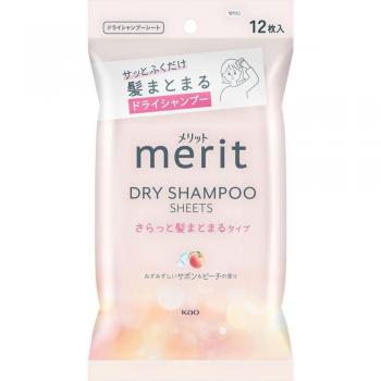 KAO Merit Dry Shampoo Sheets - Matte Finish for Dry Hair - 12 Count