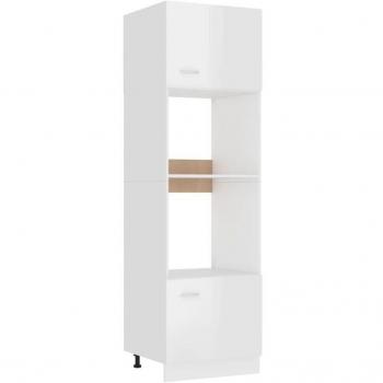Armario de Microondas Lyon Premium en Madera Blanca 60x57x207 cm