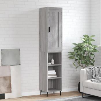 Aparador alto de madera contrachapada gris Sonoma 34,5x34x180 cm