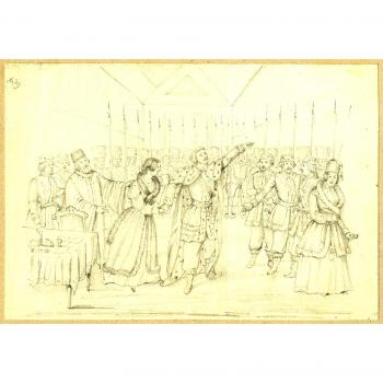 drawing-pugatschew-pugachev-pretender-russia-anonymous-ca Antiguo. 1850
