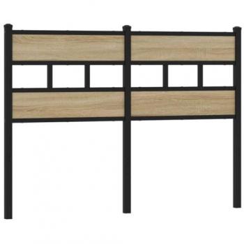 Cabecero de Acero y Madera de Ingeniería Roble 120 cm