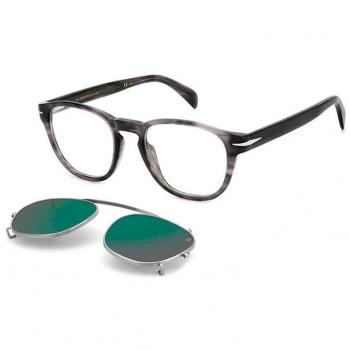 David Beckham Grey Horn Folding Clip-On Sunglasses (50 MM)