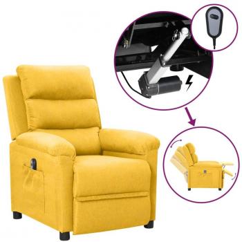 Sillón eléctrico reclinable de tela amarillo