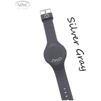 Zitto - Reloj con LED con correa de silicona gris plateada pequeña
