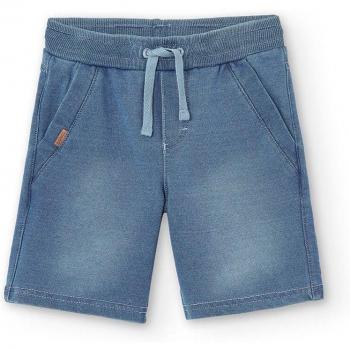 Bermuda felpa denim elástica de niño Boboli 590352 BLEACH ropa niños CORDONETS