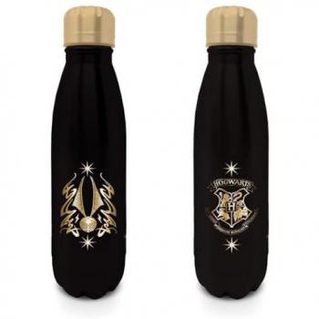Botella metálica Quidditch Snitch negra 540 ml, acero inoxidable, capacidad de 540 ml, diseño inspirado en Harry Potter, ideal para bebidas frías y calientes