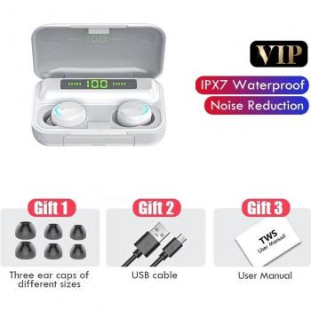 Auriculares TWS Bluetooth 5.0 Inalámbricos Estéreo 9D con Caja de Carga de 2200mAh e Impermeables para Teléfono y Reloj Inteligente