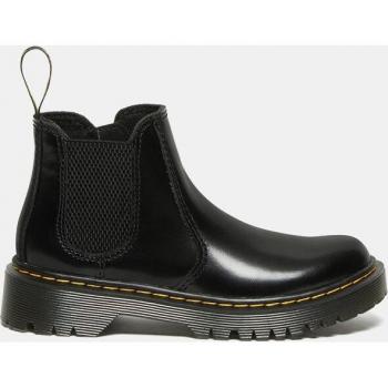 Dr. Martens - Botas de niña en negro tipo chelsea con pespuntes y cremallera interior