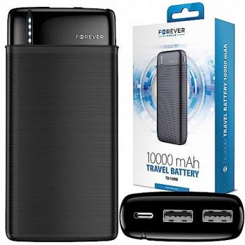 Power Bank Portátil Forever TB-100L 20000mAh Doble USB Negro con Indicador LED