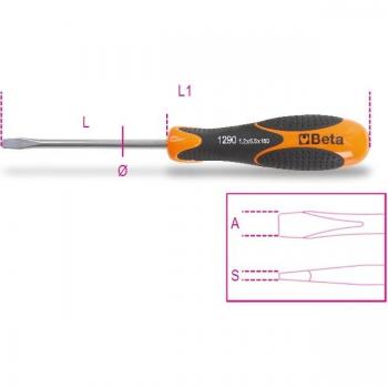 Beta Tools 1290INOX6,5X150 INOX Stainless Steel Slotted Screwdriver 6.5 x 150mm