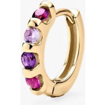 Pendiente piercing aro Naina de plata bañado en oro amarillo 18k Brillo Dorado
