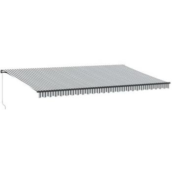Toldo retráctil manual con luz LED antracita y blanco 600x300cm