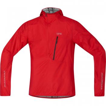 Gore Wear, Hombre, Chaqueta cortavientos con capucha de ciclismo, C7 WINDSTOPPER Hooded Rescue Jacket, Talla: L, Color Rojo, 100224