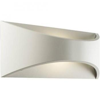 Aplique para jardín Vulcan Policarbonato Opal 1 bombilla 12cm, Aplique led 1 integrado para exteriores Up Down, blanco mate texturizado, ópalo IP65